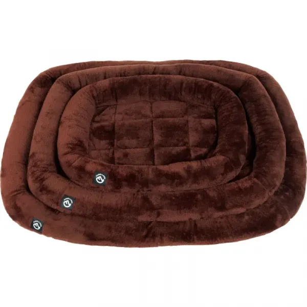 Farm-Land Dog Bed with Raised Edge Brown